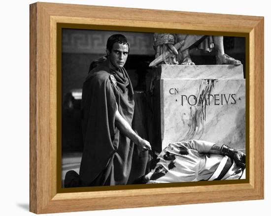 Jules Cesar JULIUS CAESAR by Joseph Mankiewicz with Marlon Brando, 1953 (b/w photo)-null-Framed Stretched Canvas