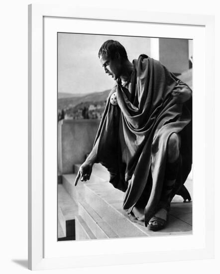 Jules Cesar Julius Caesar by Joseph Mankiewicz with Marlon Brando (Marc-Antoine), 1953 (b/w photo)-null-Framed Photo