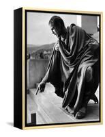 Jules Cesar Julius Caesar by Joseph Mankiewicz with Marlon Brando (Marc-Antoine), 1953 (b/w photo)-null-Framed Stretched Canvas