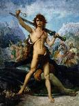 Pendentif : déesse nue montée sur un lion et encadrée de serpents, maîtrisant deux caprins-Jules Elie Delaunay-Giclee Print