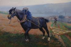 Landscape at Romeny, the Horse (Oil on Canvas)-Jules Ernest Renoux-Framed Giclee Print