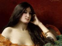 A Young Beauty (Oil on Canvas)-Jules Frederic Ballavoine-Giclee Print