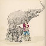 Circus Elephants and Their Trainer-Jules Garnier-Framed Art Print