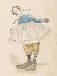 Clown Wearing Very Large Shoes Flowers in His Hair Glasses and a Pink Tutu-Jules Garnier-Mounted Art Print