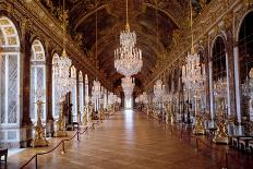 Architecture: View of the Galerie Des Glaces in Versailles Restored by Architect Jules Hardouin-Man-Jules Hardouin Mansart-Giclee Print