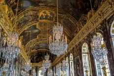 Architecture: View of the Galerie Des Glaces in Versailles Restored by Architect Jules Hardouin-Man-Jules Hardouin Mansart-Giclee Print