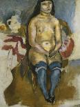 Asian in Blue Stockings-Jules Pascin-Giclee Print