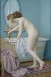 Young Woman Preparing Her Bath-Jules Scalbert-Framed Giclee Print