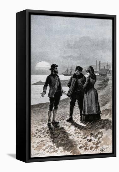 Jules Verne, "César Cascabel", Illustration-Jules Verne-Framed Premier Image Canvas