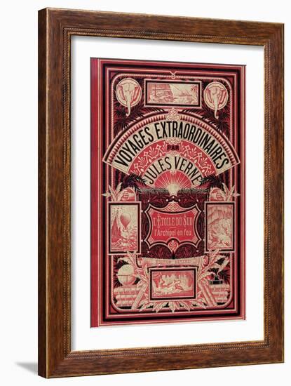 Jules Verne, Cover of "Southern Star Mystery" and "Propeller Island"-Jules Verne-Framed Premium Giclee Print