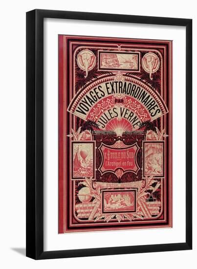 Jules Verne, Cover of "Southern Star Mystery" and "Propeller Island"-Jules Verne-Framed Premium Giclee Print