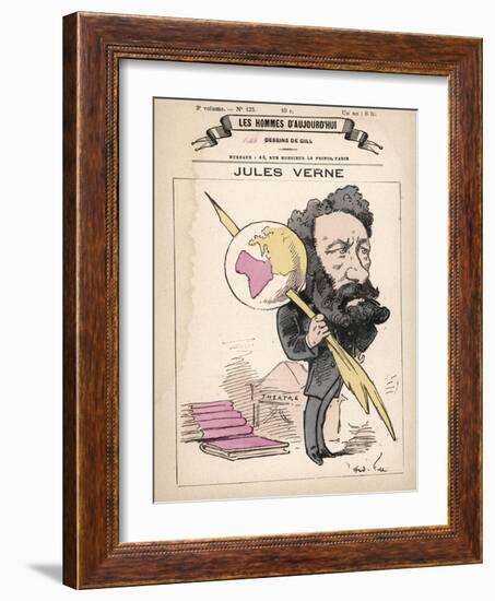 Jules Verne French Science Fiction Writer-Andr? Gill-Framed Photographic Print