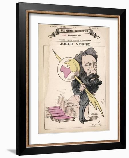 Jules Verne French Science Fiction Writer-Andr? Gill-Framed Photographic Print