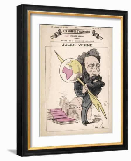 Jules Verne French Science Fiction Writer-Andr? Gill-Framed Photographic Print