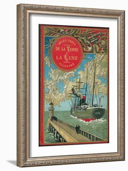 Jules Verne, "From the Earth to the Moon", Cover-Jules Verne-Framed Giclee Print