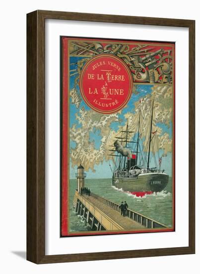 Jules Verne, "From the Earth to the Moon", Cover-Jules Verne-Framed Giclee Print