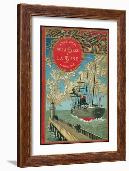 Jules Verne, "From the Earth to the Moon", Cover-Jules Verne-Framed Giclee Print