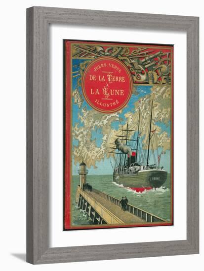 Jules Verne, "From the Earth to the Moon", Cover-Jules Verne-Framed Premium Giclee Print