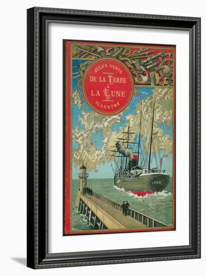 Jules Verne, "From the Earth to the Moon", Cover-Jules Verne-Framed Premium Giclee Print