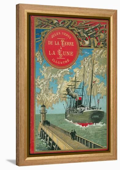 Jules Verne, "From the Earth to the Moon", Cover-Jules Verne-Framed Premier Image Canvas