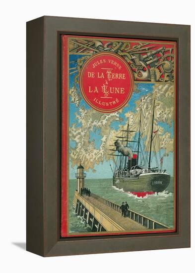 Jules Verne, "From the Earth to the Moon", Cover-Jules Verne-Framed Premier Image Canvas