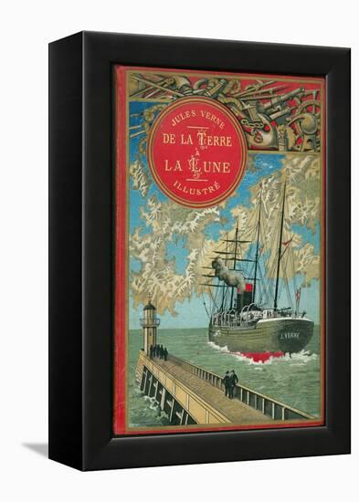 Jules Verne, "From the Earth to the Moon", Cover-Jules Verne-Framed Premier Image Canvas