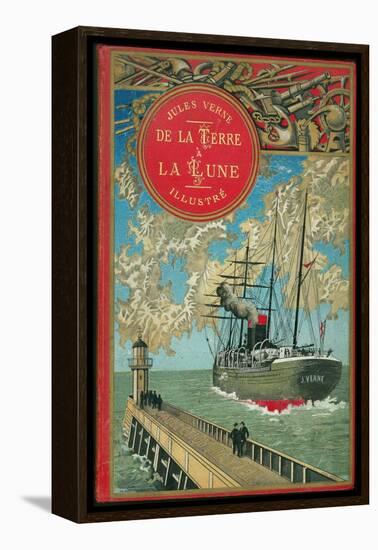 Jules Verne, "From the Earth to the Moon", Cover-Jules Verne-Framed Premier Image Canvas