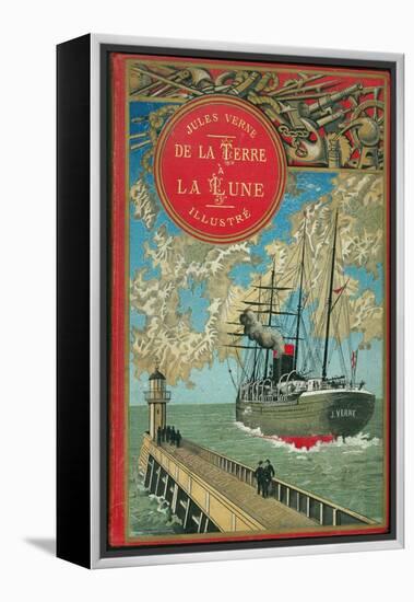 Jules Verne, "From the Earth to the Moon", Cover-Jules Verne-Framed Premier Image Canvas