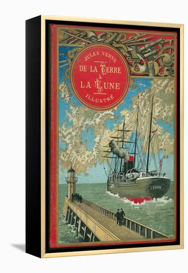 Jules Verne, "From the Earth to the Moon", Cover-Jules Verne-Framed Premier Image Canvas