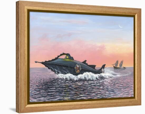 Jules Verne's Nautilus Submarine, Artwork-Richard Bizley-Framed Premier Image Canvas
