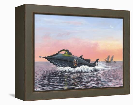 Jules Verne's Nautilus Submarine, Artwork-Richard Bizley-Framed Premier Image Canvas