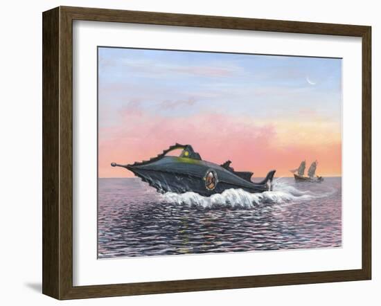 Jules Verne's Nautilus Submarine, Artwork-Richard Bizley-Framed Photographic Print