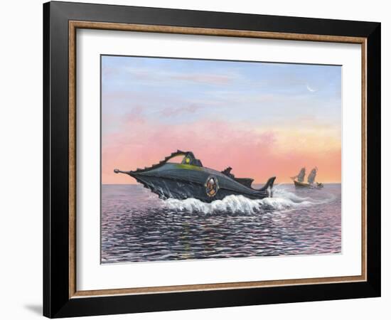 Jules Verne's Nautilus Submarine, Artwork-Richard Bizley-Framed Photographic Print