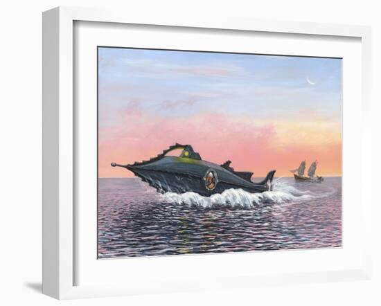 Jules Verne's Nautilus Submarine, Artwork-Richard Bizley-Framed Photographic Print