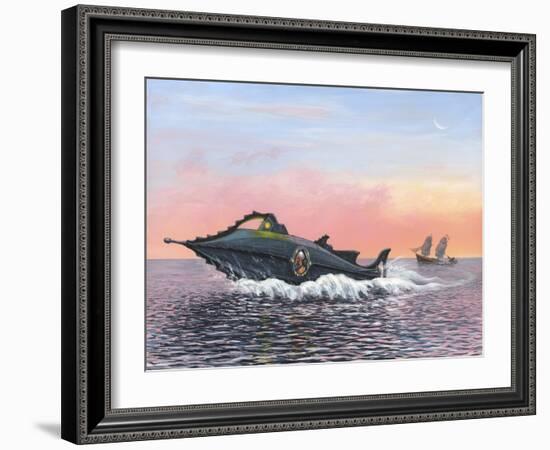 Jules Verne's Nautilus Submarine, Artwork-Richard Bizley-Framed Photographic Print