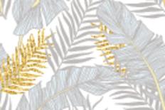 Seamless Pattern with Banana and Golden Palm Leaves in Vector-julia_blnk-Premium Giclee Print