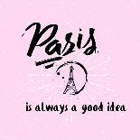 Lettering Quote Paris is Always a Good Idea. Eiffel Tower-Julia_design-Framed Premium Giclee Print