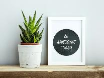 White Frame Be Awesome Today with Succulent in Diy Concrete Pot. Skandinavian Style Room Interior-Julia Duz-Photographic Print