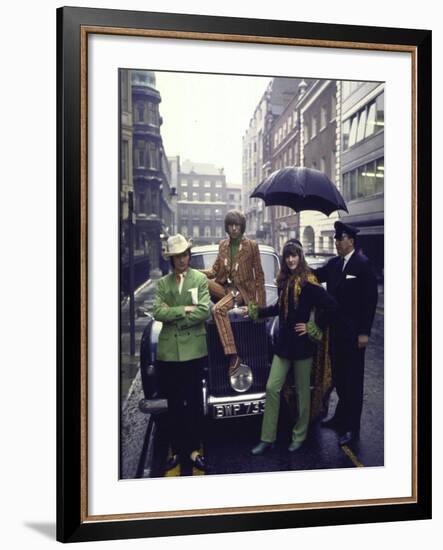 Julian and Victoria Ormsby-Gore and Friend Wearing Mod Fashions-null-Framed Premium Photographic Print