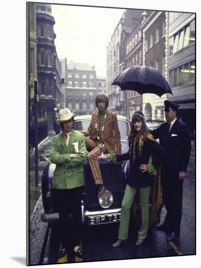 Julian and Victoria Ormsby-Gore and Friend Wearing Mod Fashions-null-Mounted Premium Photographic Print