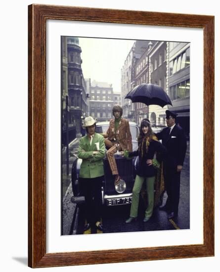 Julian and Victoria Ormsby-Gore and Friend Wearing Mod Fashions-null-Framed Premium Photographic Print