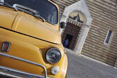Classic Fiat 500 Car Parked Outside Church, Montepulciano, Tuscany, Italy-Julian Castle-Photographic Print