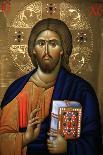 Christ Pantocrator Icon at Aghiou Pavlou Monastery on MountAthos-Julian Kumar-Mounted Photographic Print