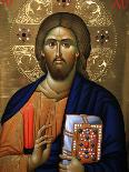 Christ Pantocrator Icon at Aghiou Pavlou Monastery on Mount Athos-Julian Kumar-Giant Art Print