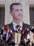 Supporters at a Rally in Downtown Damascus Endorsing President Bashar Al-Assad-Julian Love-Photographic Print
