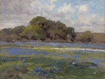Field of Texas Bluebonnets and Prickly Pear Cacti-Julian Robert Onderdonk-Giclee Print