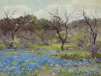 Field of Texas Bluebonnets and Prickly Pear Cacti-Julian Robert Onderdonk-Giclee Print