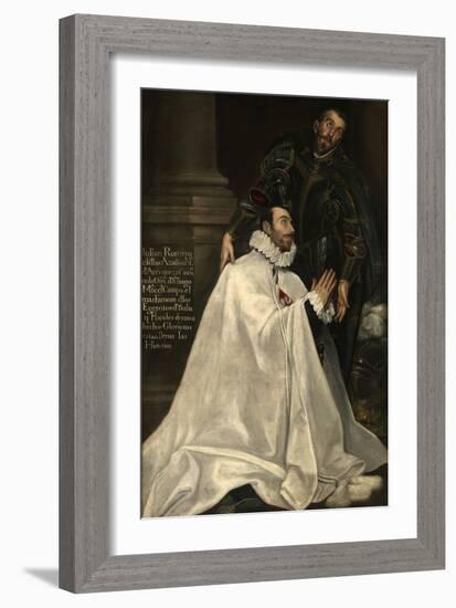 Julián Romero and His Patron Saint, 1612-1618-El Greco-Framed Giclee Print