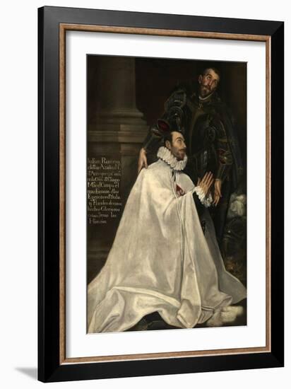 Julián Romero and His Patron Saint, 1612-1618-El Greco-Framed Giclee Print