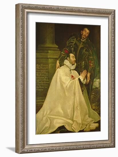 Julian Romero De Las Azanas with St. Julian, 1587-97-El Greco-Framed Giclee Print